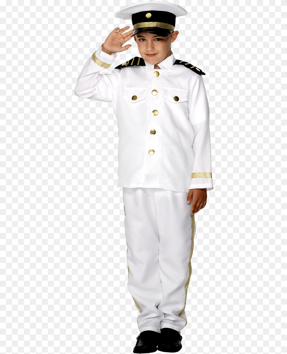Sentinel Captain Boy Fancy Dress Kids Naval Officer Navy Fancy Dress, Person, Man, Male, Adult Free Png