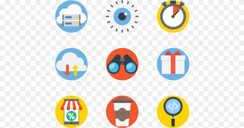Seo And Web Flat Icon Set, Disk Free Png