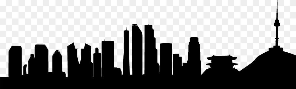 Seoul Skyline Photography Korean Seoul Skyline Clipart, Gray Free Png Download