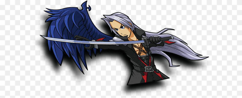 Sephiroth Half Peeker Sticker Fighter Aircraft, Sword, Weapon, Adult, Female Free Png Download