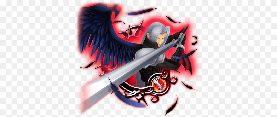 Sephiroth Kingdom Hearts Union X Xemnas, Sword, Weapon, Adult, Female Free Png Download
