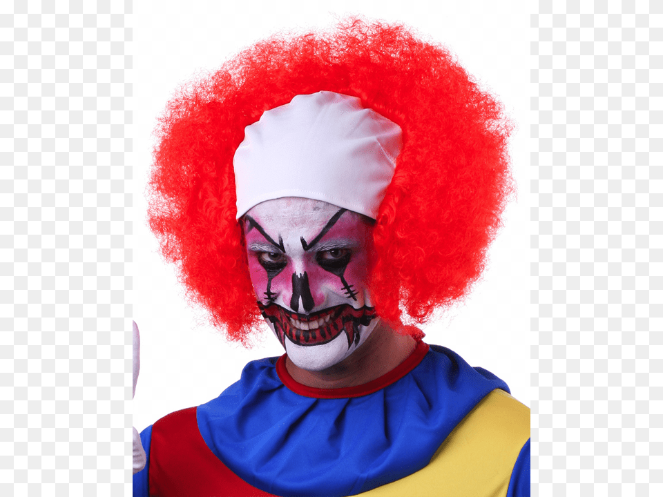 Sepia Curly Bald Clown Costume Hat, Adult, Male, Man, Person Png