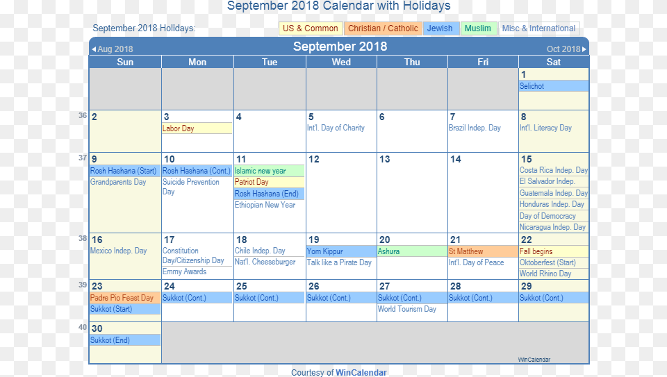 September 2018 Printable Calendar With Us Holidays September 2018 Printable Calendar With Holidays, Text Png