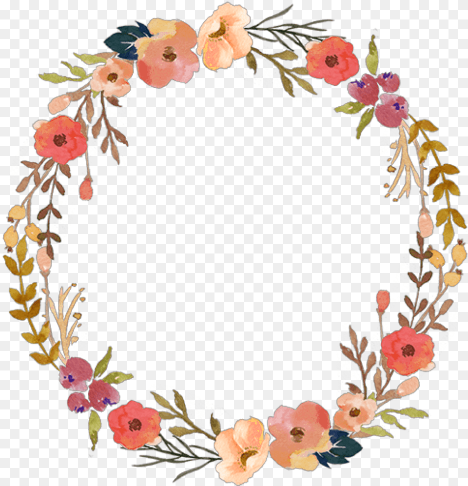 September Flowers Flores Circleframe Overlay Fallcolors Pink Flower Wreath, Pattern, Plant, Art, Floral Design Png
