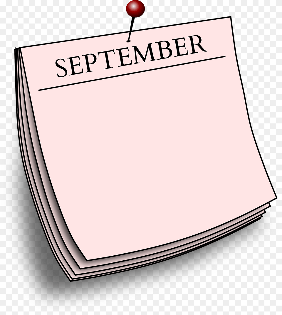 September Pinned Note, Book, Page, Publication, Text Free Transparent Png