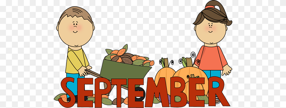 September September Fall Kids Clip Art The Word September, Baby, Person, Bbq, Cooking Png Image