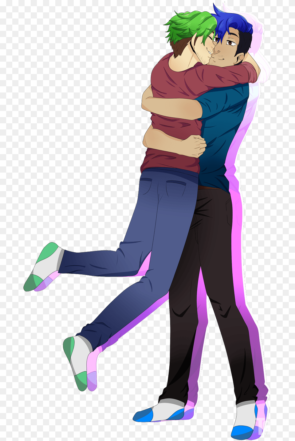 Septiplier Fanart Hug, Book, Comics, Publication, Person Png Image