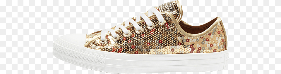 Sequin Converse Off Gold Sequin Converse, Clothing, Footwear, Shoe, Sneaker Png