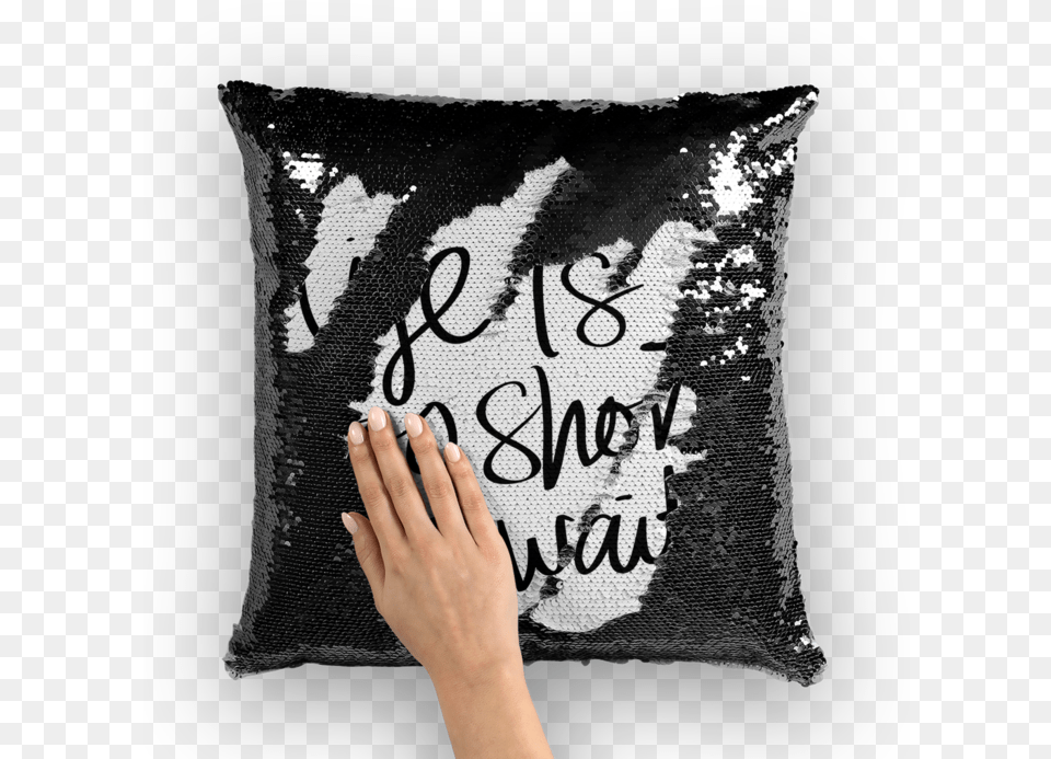 Sequin Cushion Quotes, Home Decor, Pillow Png