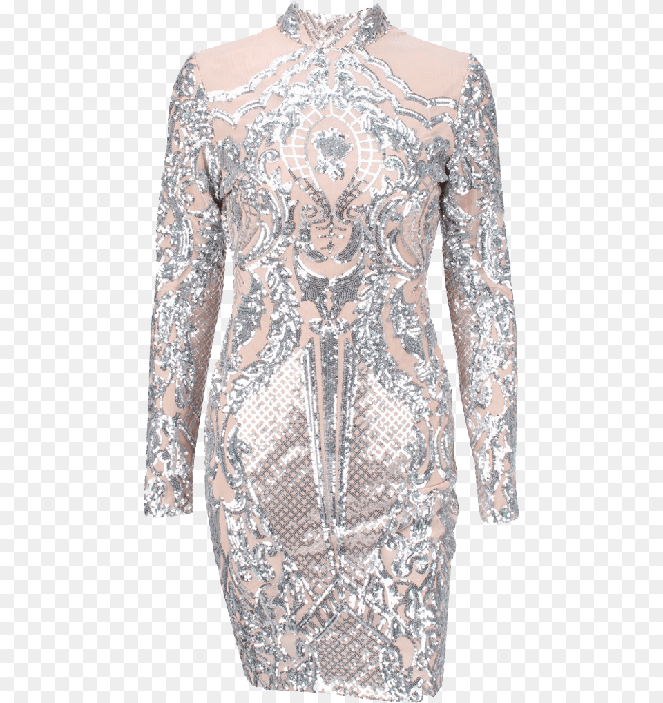 Sequin Dress Photo Background Glitter Dress, Sleeve, Clothing, Long Sleeve, Person Free Transparent Png
