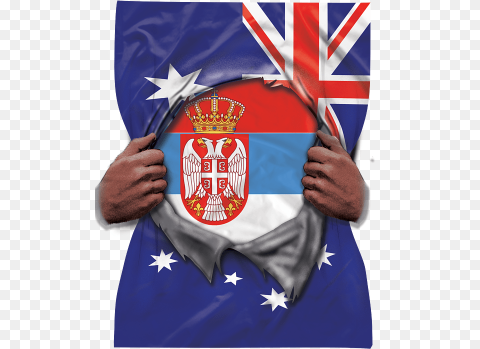 Serbia Flag Australian Ripped Yoga Mat Serbia, Adult, Male, Man, Person Png Image