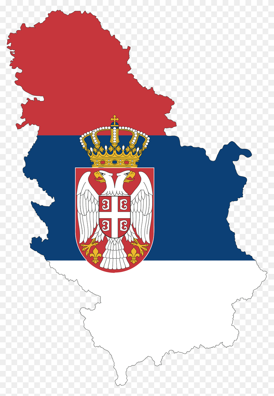 Serbia Map Flag With Stroke Fixed Clipart, Logo, Emblem, Symbol Free Png
