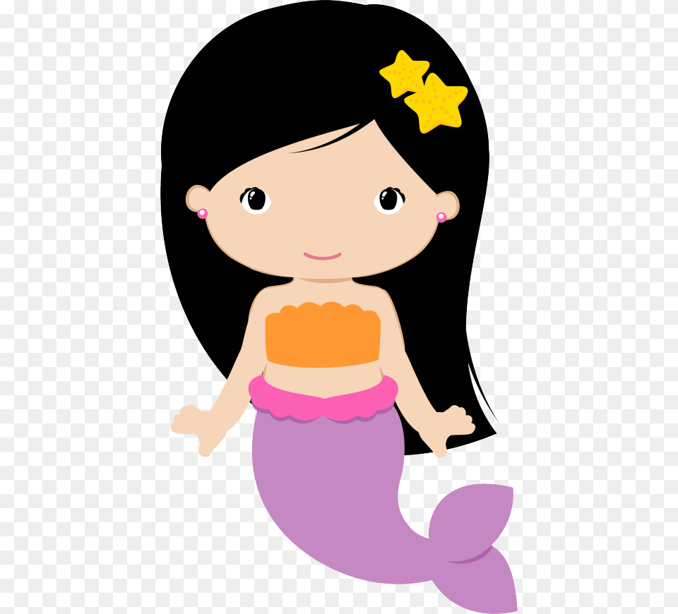 Sereia Calda Lilas Morena Mermaid Kids Cute Mermaid Mermaid Clipart, Baby, Person Png Image