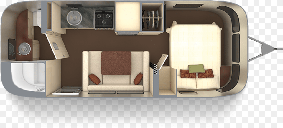 Serenity 23fb With Oyster Interior Decor Airstream Flying Cloud, Architecture, Building, Couch, Cushion Png Image