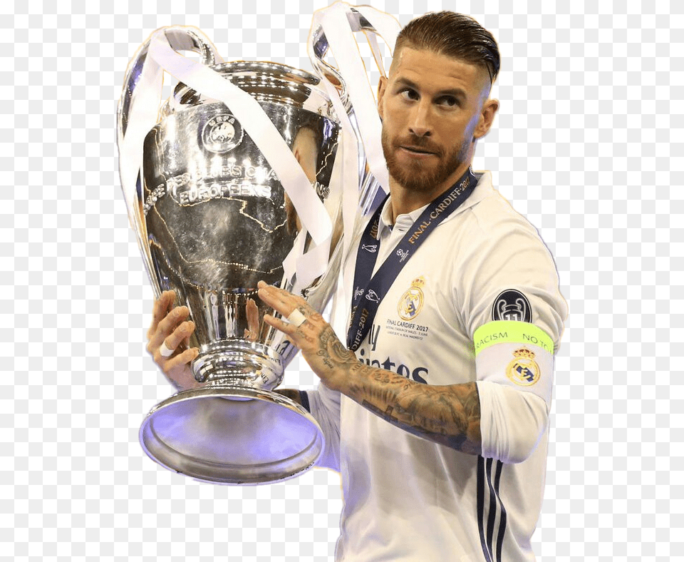 Sergio Ramos Sergio Ramos Ucl Trophy, Adult, Male, Man, Person Free Png Download