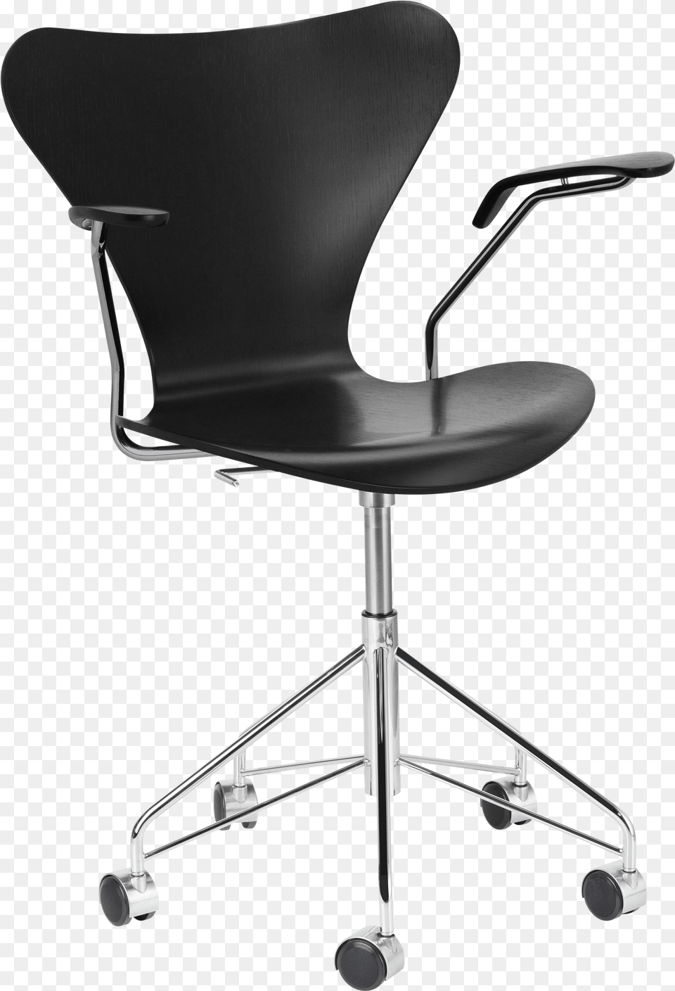 Series 7 Coloured Ash Black Fritz Hansen Series 7 Swivel Chair, Furniture Png