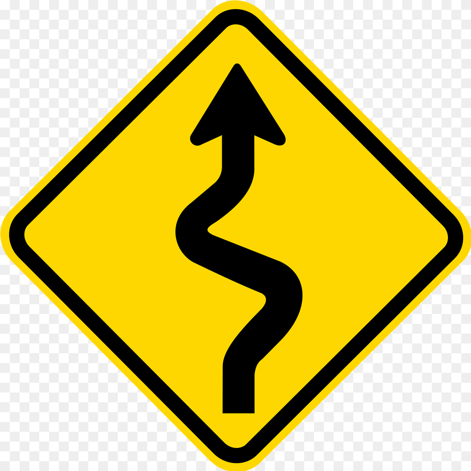 Series Of Curves Ahead Sign In Brazil Clipart, Road Sign, Symbol Free Png Download
