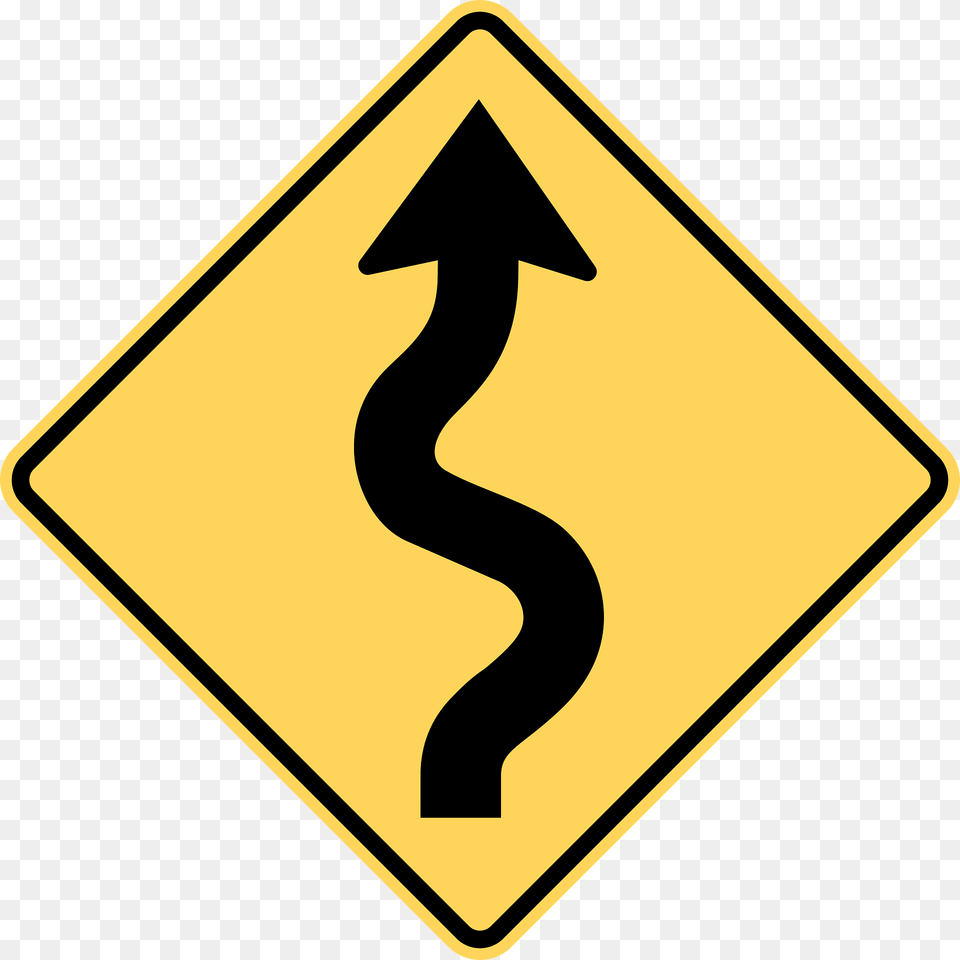 Series Of Curves Ahead Sign In British Columbia Clipart, Symbol, Road Sign, Blackboard Free Png