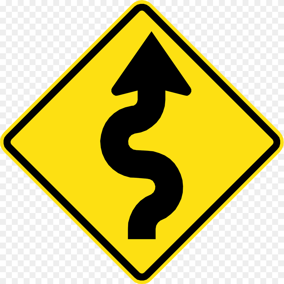 Series Of Curves Ahead Sign In Chile Clipart, Symbol, Road Sign, Blackboard Free Png
