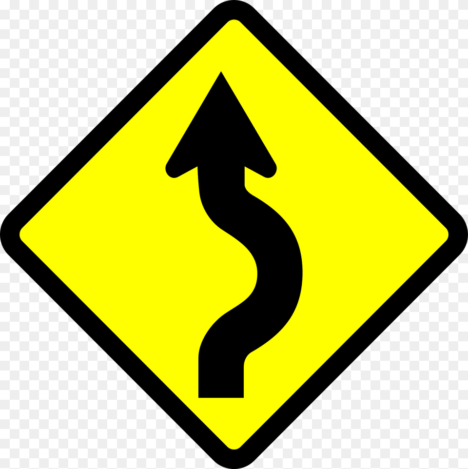 Series Of Curves Ahead Sign In Indonesia Clipart, Symbol, Road Sign, Blackboard Free Png