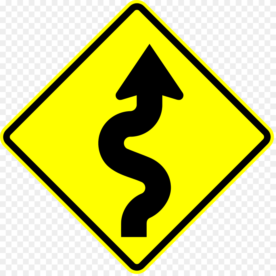 Series Of Curves Ahead Sign In Panama Clipart, Symbol, Road Sign Free Transparent Png