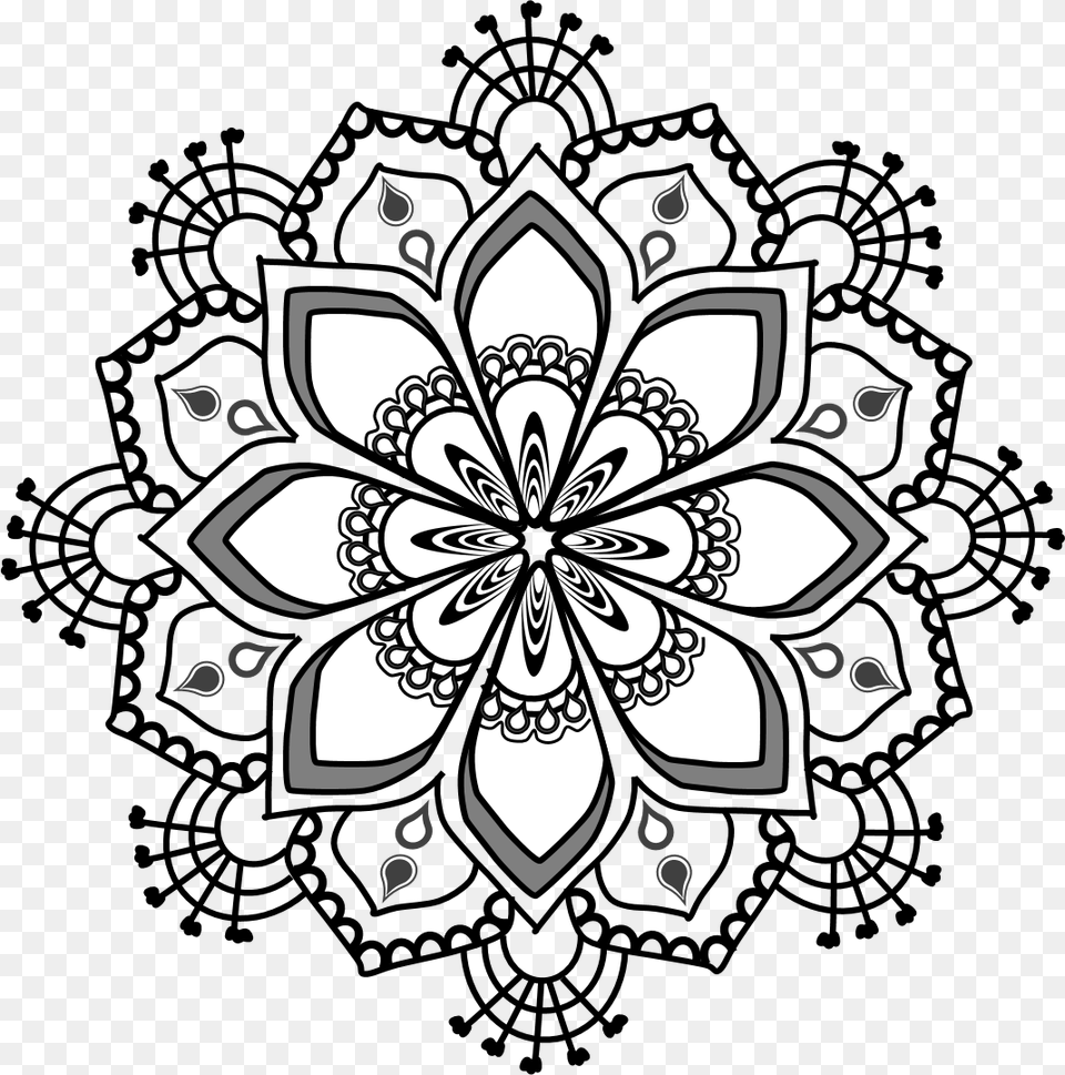 Series Rt Everyday Mandala Black And White, Art, Floral Design, Graphics, Pattern Free Transparent Png