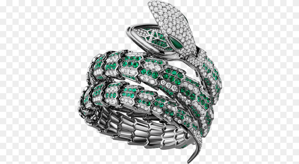 Serpenti Secret Watch With 18 Kt White Gold Head Set Diamond Bulgari Serpenti Watch, Accessories, Jewelry, Gemstone, Chandelier Free Png
