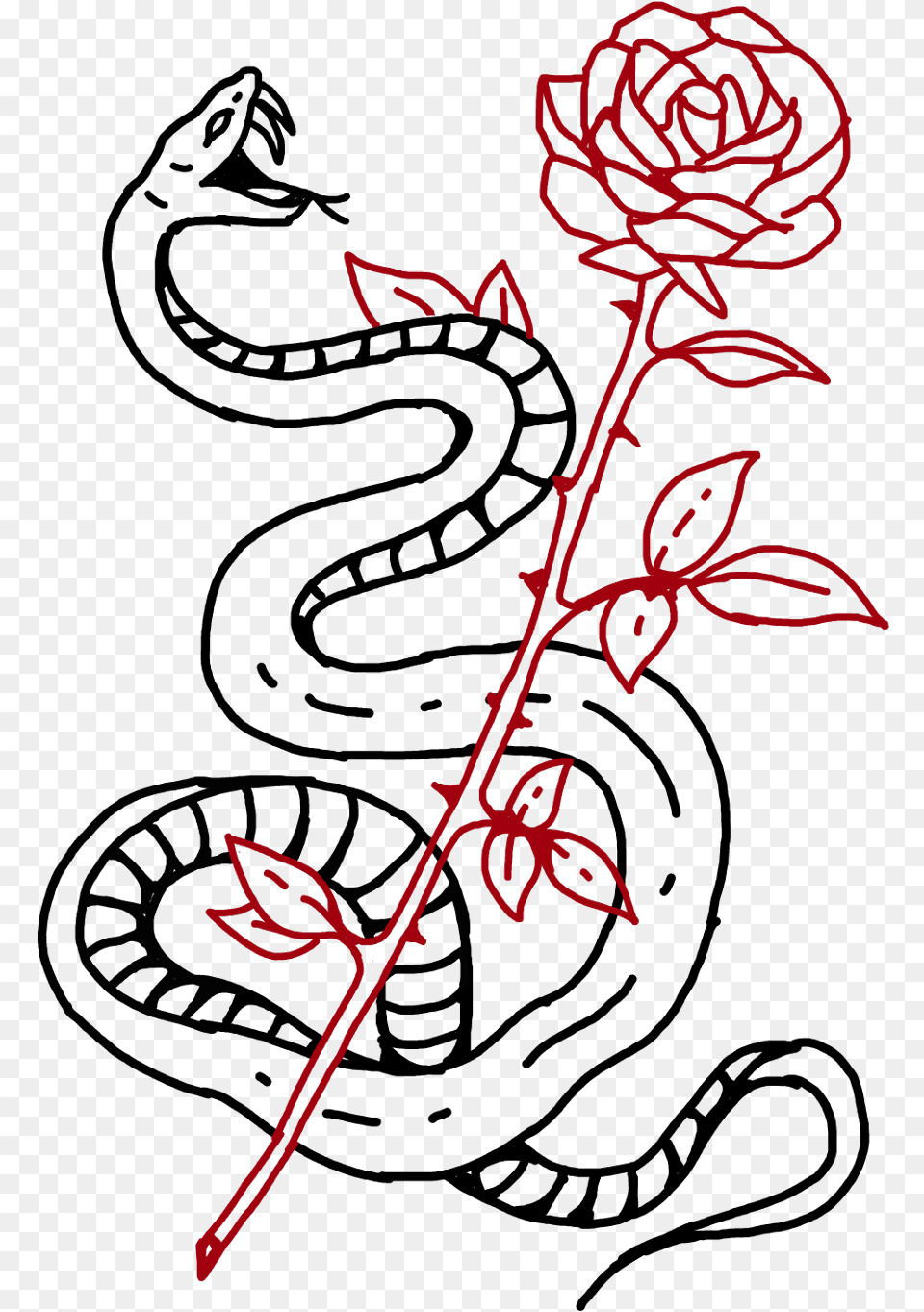 Serpiente Snake Rosa Roses Rose Tumblr Tatuaje Tattoo Snake Tattoo, Flower, Plant, Pattern, Art Free Transparent Png