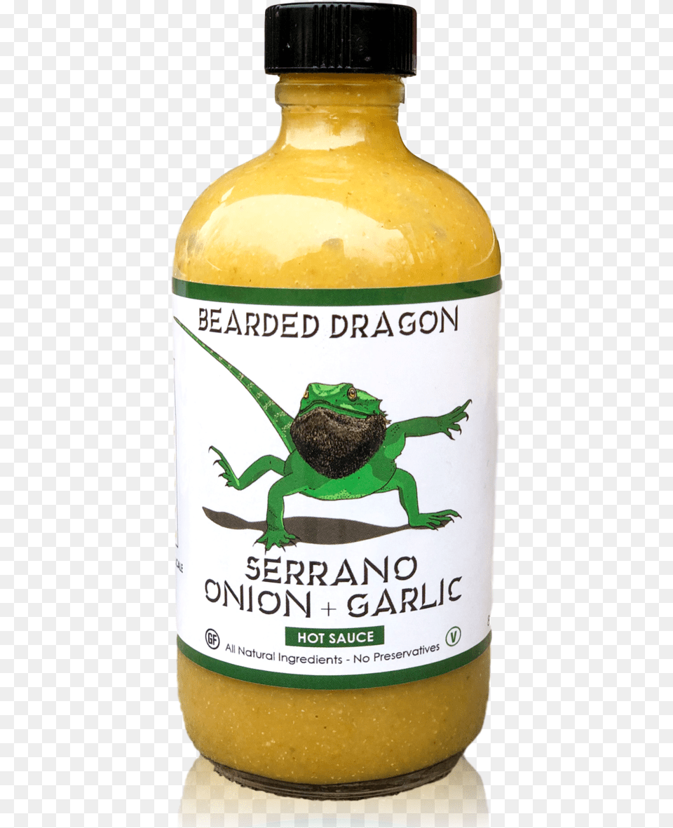 Serrano Onion Garlic 8oz Bearded Dragon Hot Sauce, Food, Mustard, Animal, Dinosaur Free Png Download