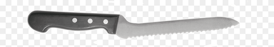 Serrated Offset Bread Knife With Black Pom Handle 254 Serrated Blade, Weapon, Cutlery Free Png Download
