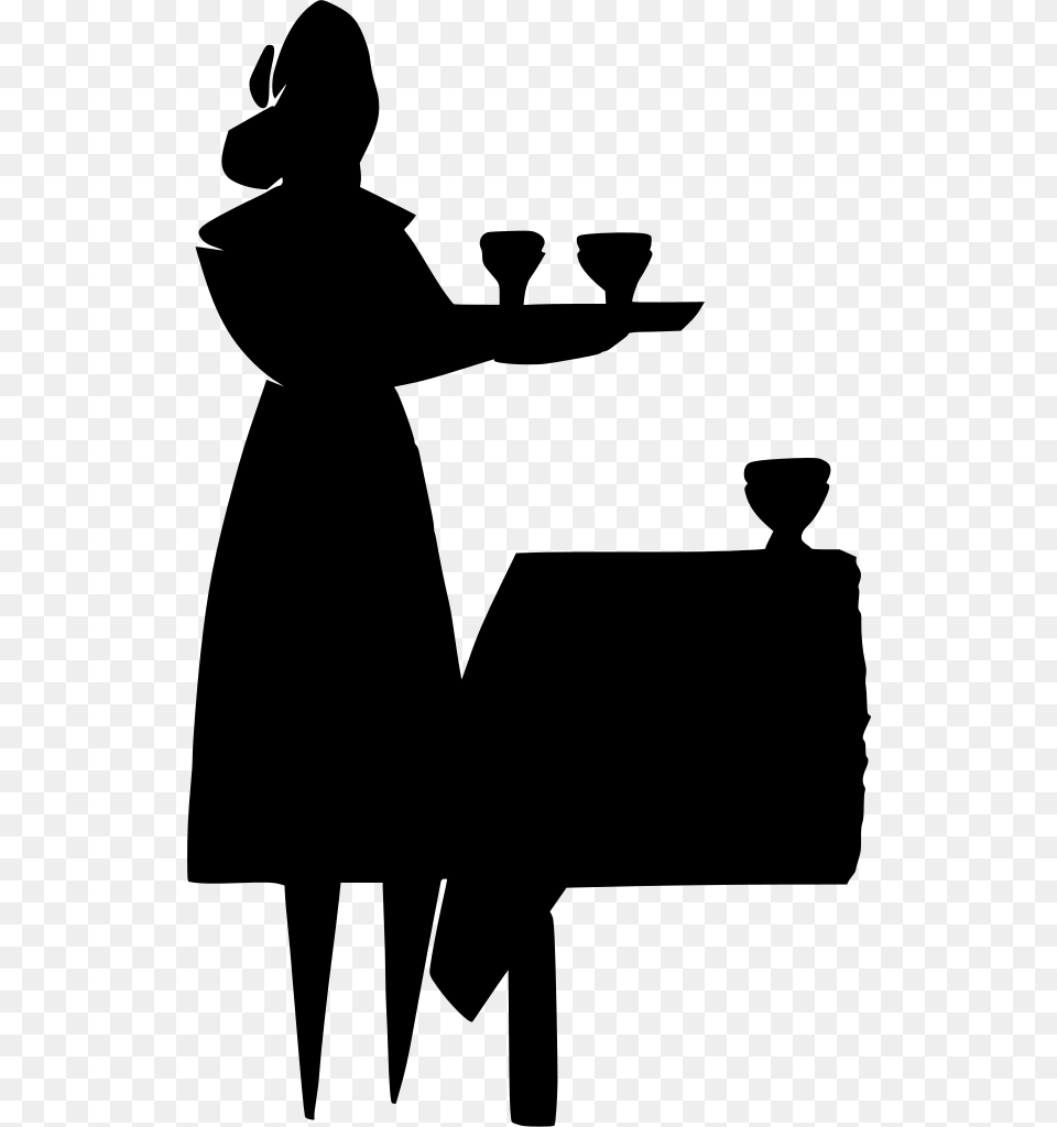 Server At A Restaurant Clipart, Gray Png Image