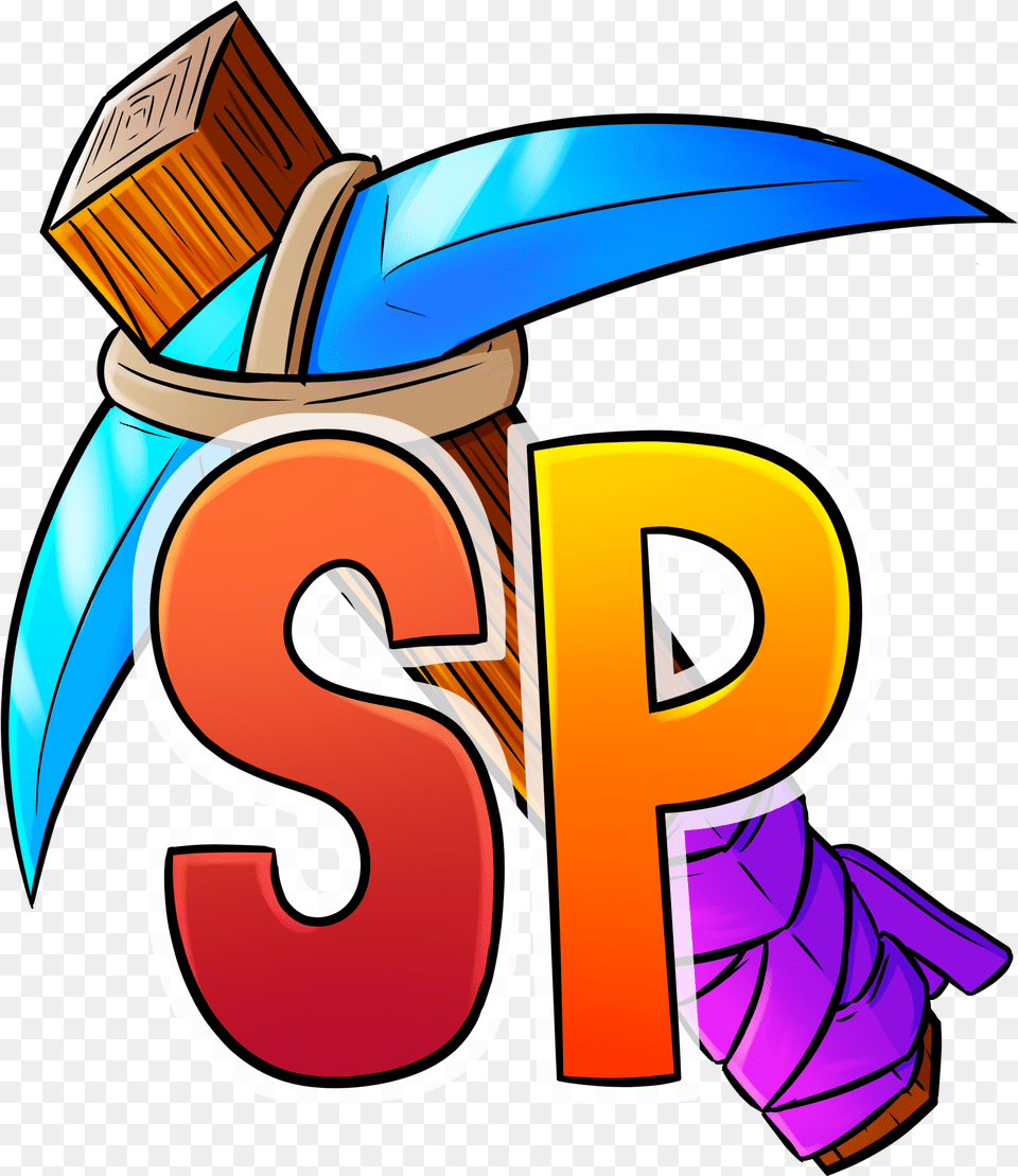 Server Icon With A Diamond Pickaxe And Sp Icon For Server Minecraft, Number, Symbol, Text Png Image