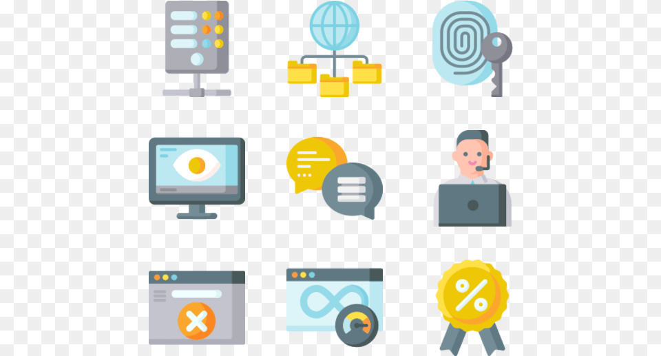 Server Icons Web Hosting Flat Icon, Face, Head, Person, Baby Free Png