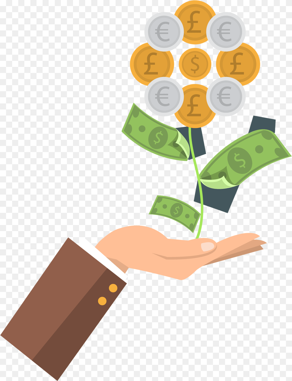 Service Business Money Hand Vector Gold Bank Clipart Mua Nh Hay Thu Nh Png