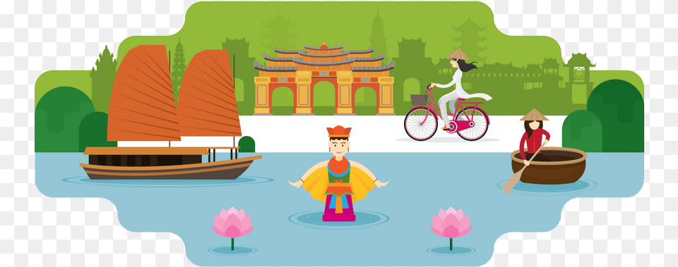 Service Learning Amp Educational Tours Vietnam Vietnam Landmarks Clipart, Bicycle, People, Person, Transportation Png