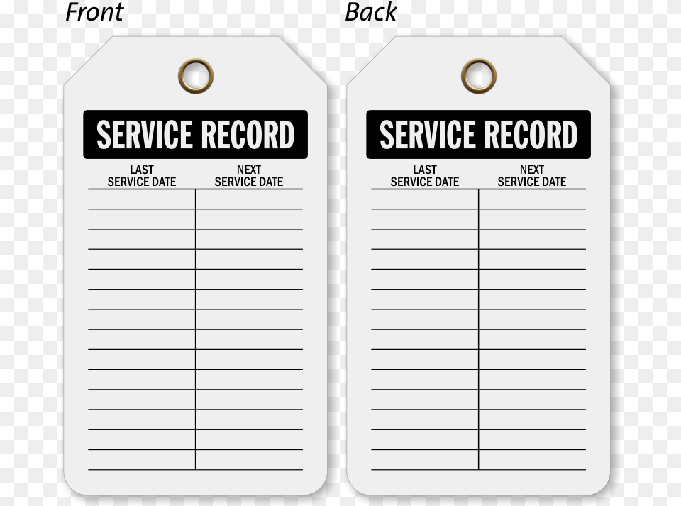 Service Record Plastic Tags Vinyl Inspection Tag Ink, Page, Text Png Image