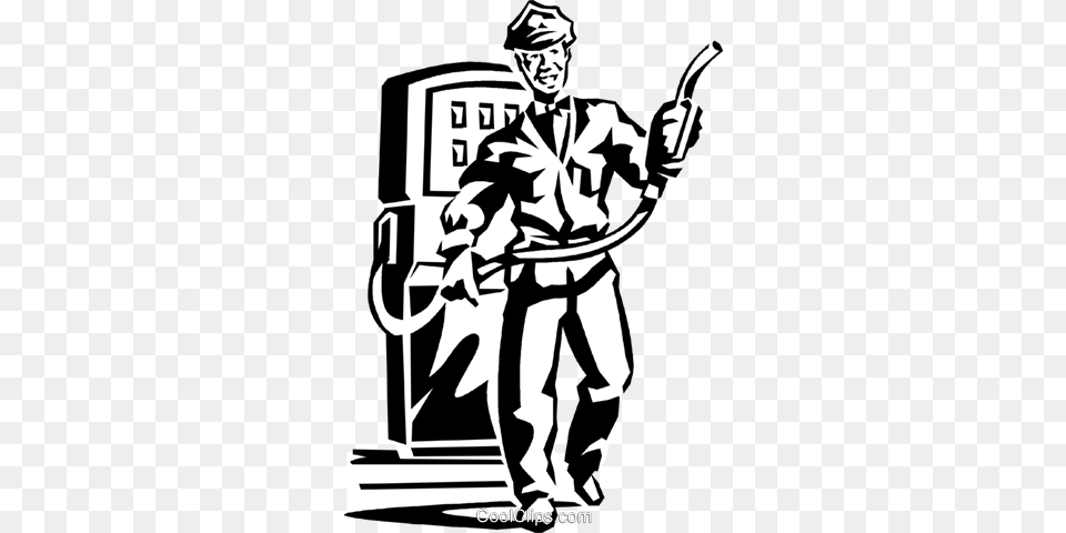 Service Station Employee Royalty Vector Clip Art Illustration, Stencil, Person, Man, Male Free Transparent Png