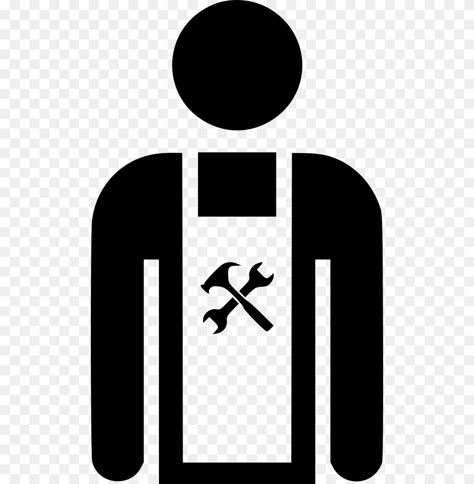 Service Tool Work Hammer Wrench Man Comments Service Man With Tool Icon, Stencil, Symbol, Logo Free Transparent Png