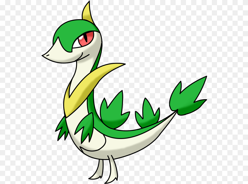 Servine Is The Middle Form Of Snivy Who Is Objectively, Green, Animal, Beak, Bird Free Png