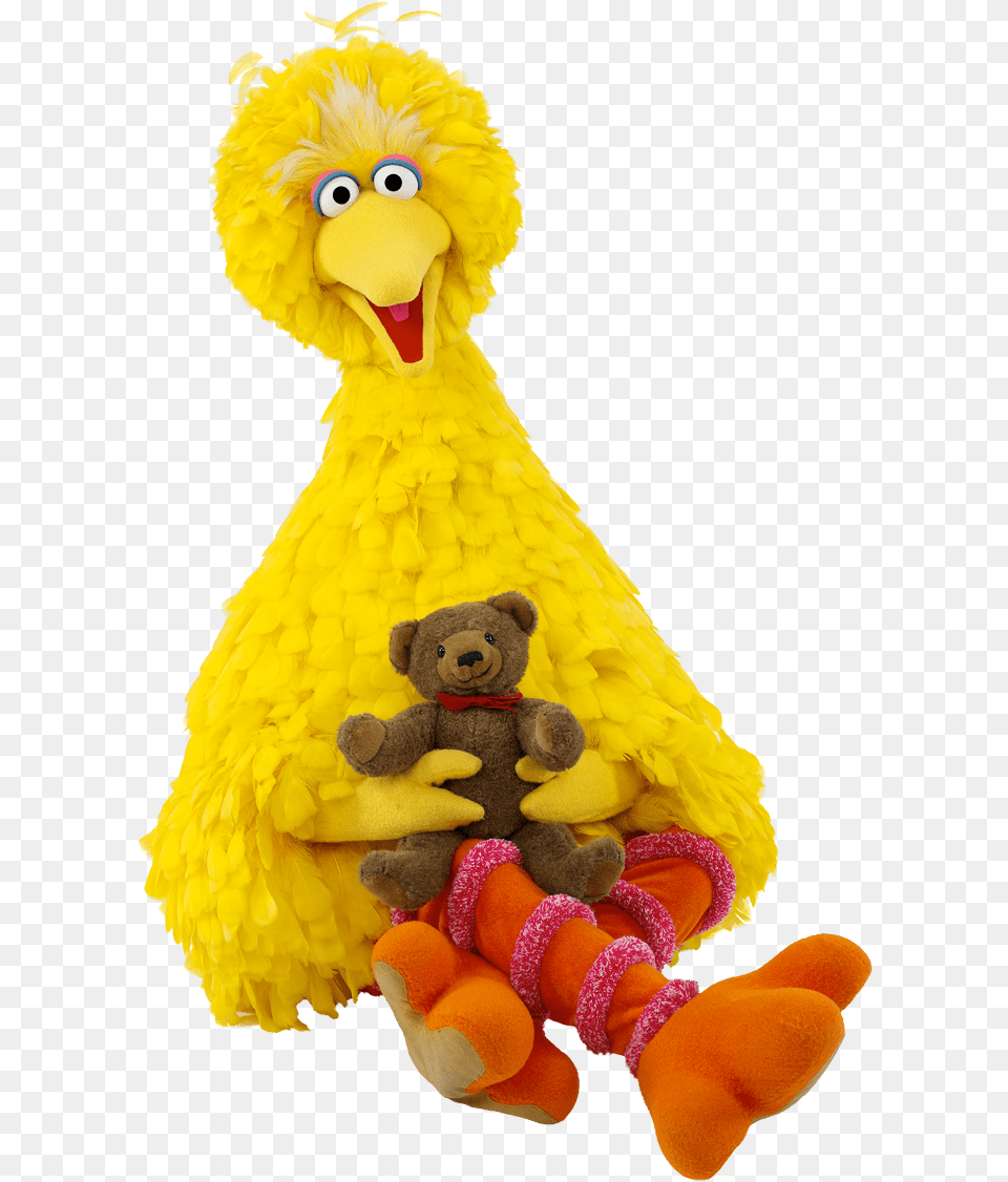Sesame Street Big Bird With Teddybear, Plush, Toy, Teddy Bear Free Png