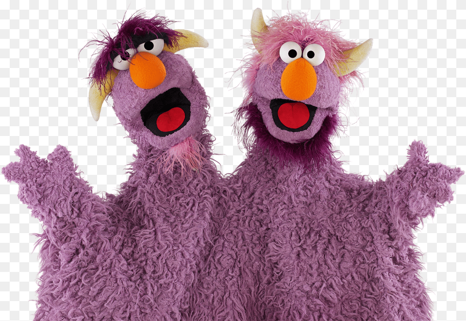 Sesame Street Characters Two Headed Monster, Toy, Purple, Plush Free Png Download