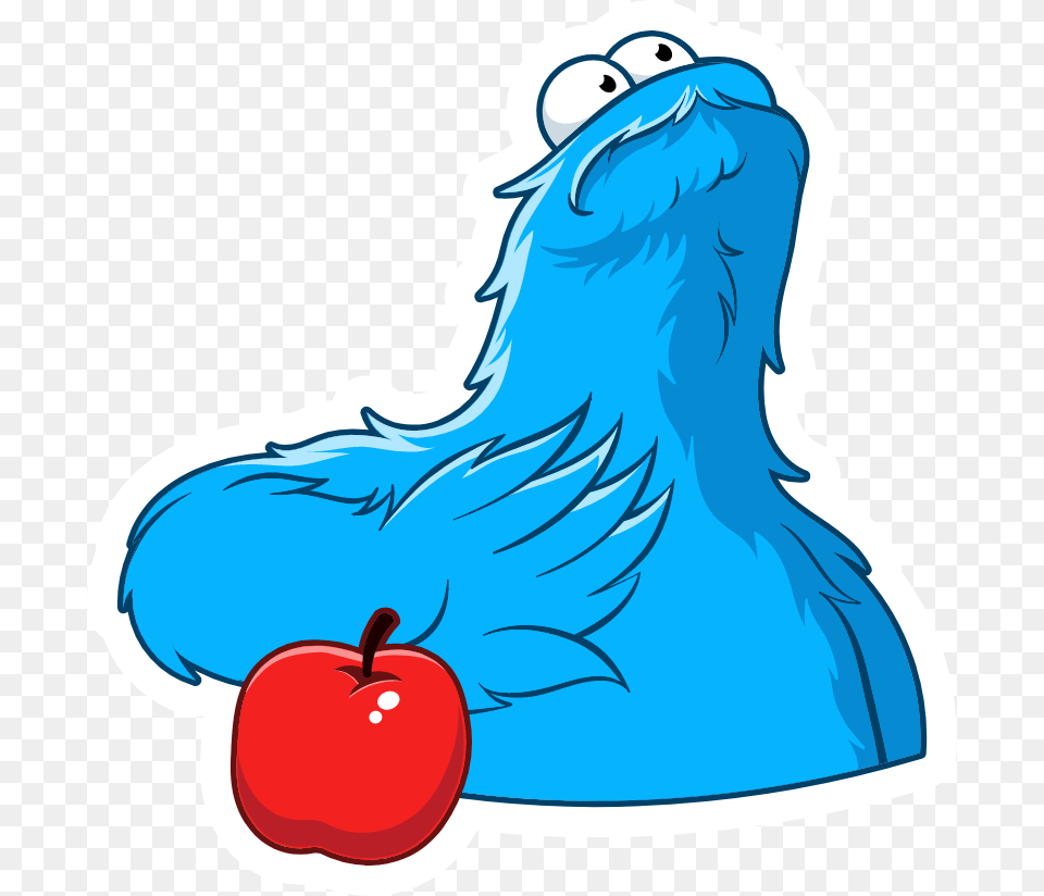 Sesame Street Cookie Monster And Apple Sticker Sticker Mania Big, Food, Fruit, Produce, Plant Png