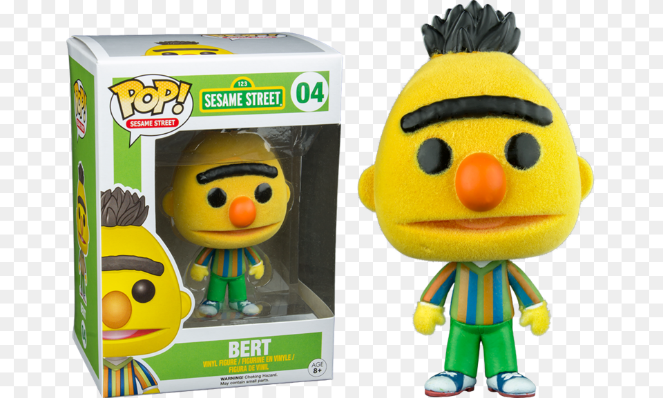 Sesame Street Funko Pop Bert Sesame Street Funko Pops Flocked, Plush, Toy Png