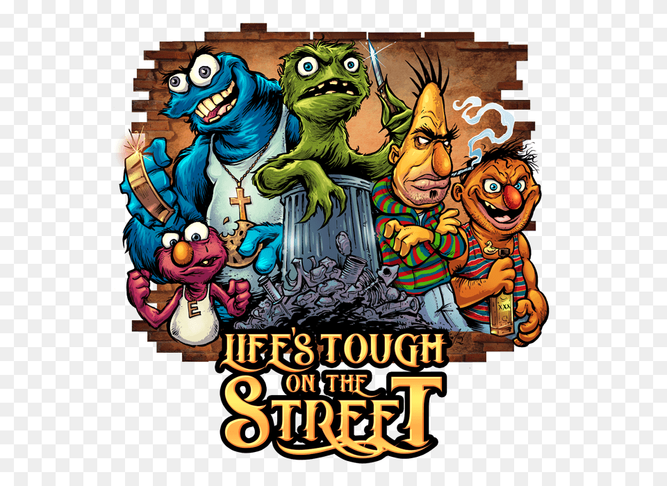 Sesame Street Gang On Behance, Book, Publication, Comics, Person Free Png