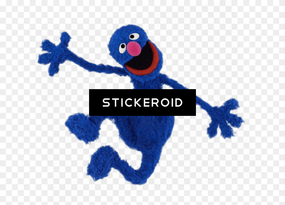 Sesame Street Grover Happy Jump Sesame Street Character, Animal, Bird, Plush, Toy Png Image