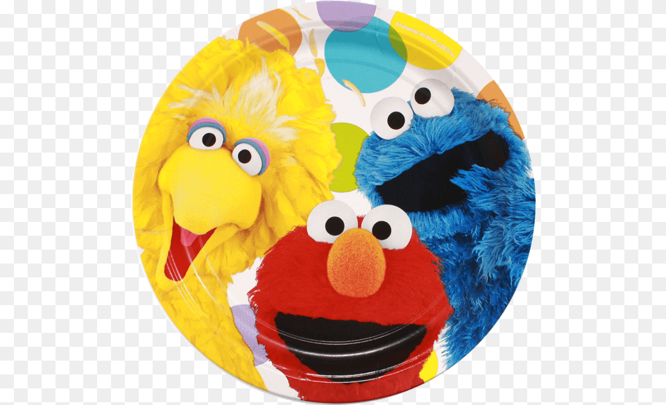 Sesame Street Large Plates Elmo Cookie Monster Big Bird, Food, Meal, Dish, Toy Free Png