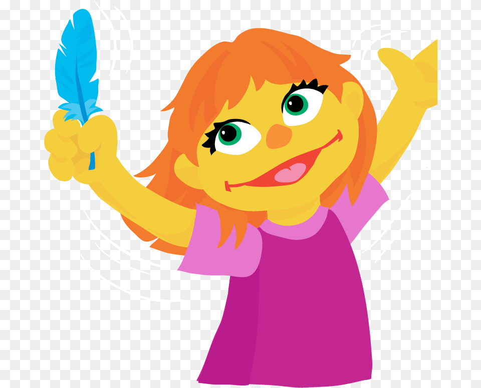 Sesame Street Reveals New Character A Girl With Autism Julia From Sesame Street, Baby, Person, Face, Head Free Png