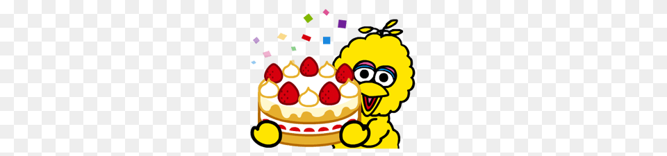 Sesame Street Stickers, Birthday Cake, Cake, Cream, Dessert Png