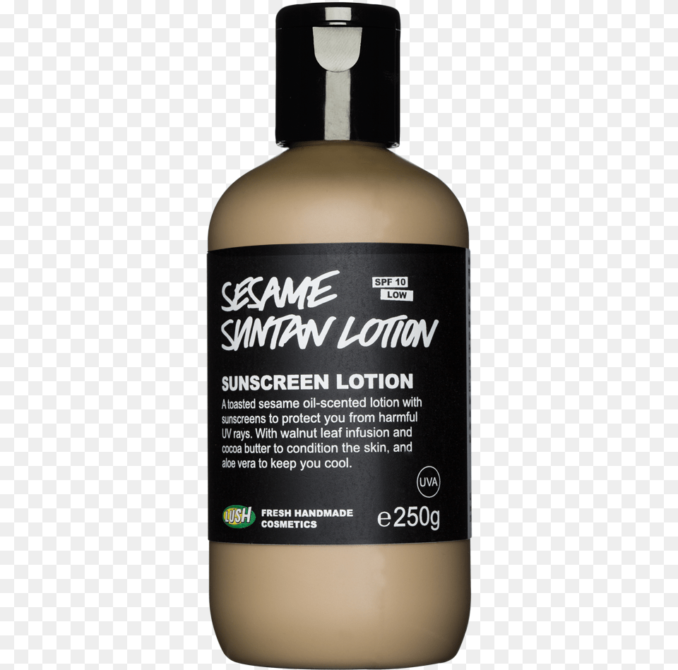 Sesame Suntan Lotion Lush, Bottle, Aftershave, Cosmetics, Perfume Png