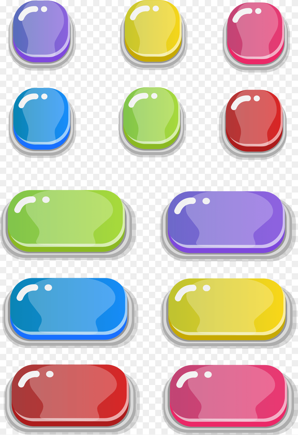 Set 1 Ui Button Cartoon, Computer Hardware, Electronics, Hardware, Mouse Free Transparent Png